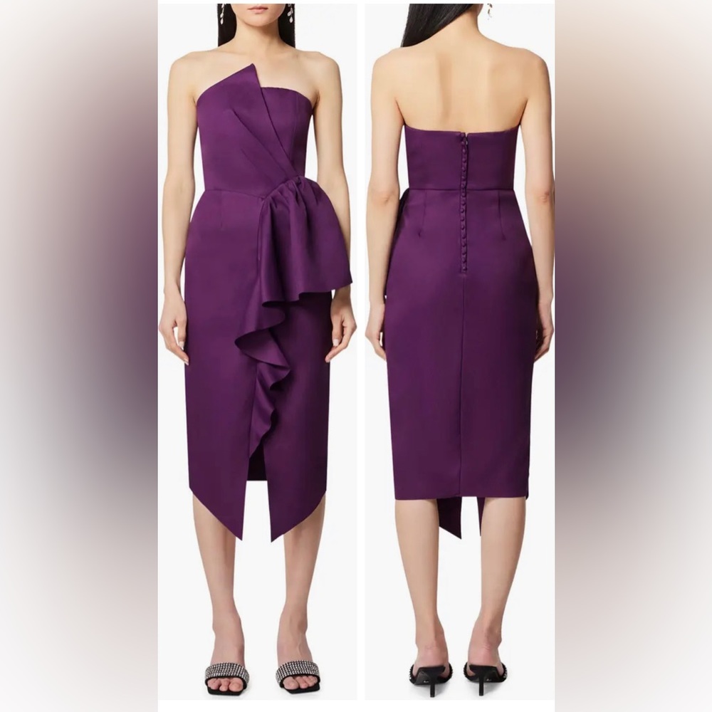 Elliatt Reception Cascade Ruffle Strapless Cocktail Dress